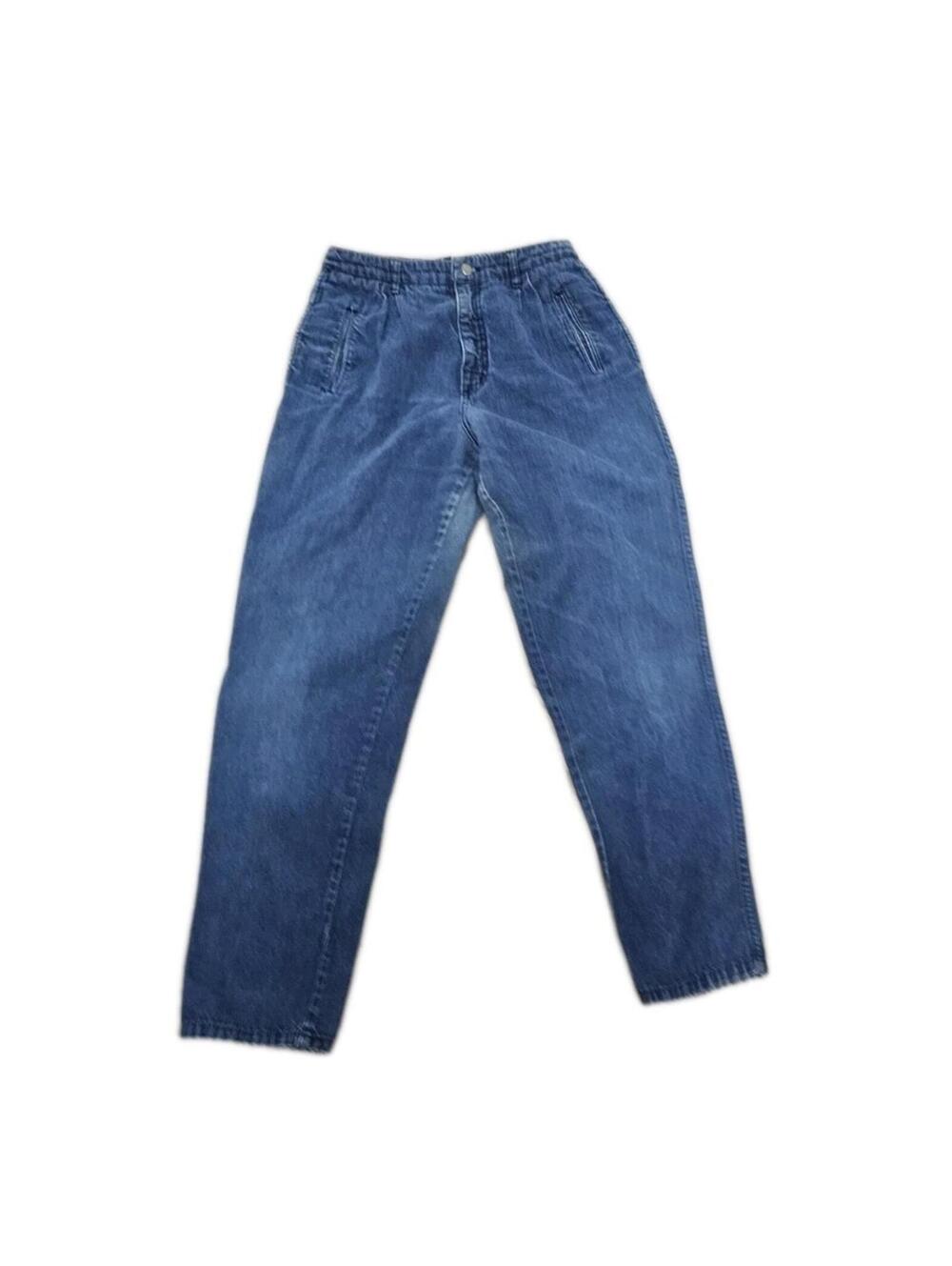 Liz Claiborne LizWear Pleated Trouser Jeans Dark Wash Pockets 1980s Size 10 Vtg